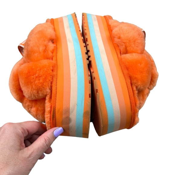 UGG Disco Knot Slide in Mandarin women’s fuzzy platform sandals SZ‎ 8 - Picture 8 of 9